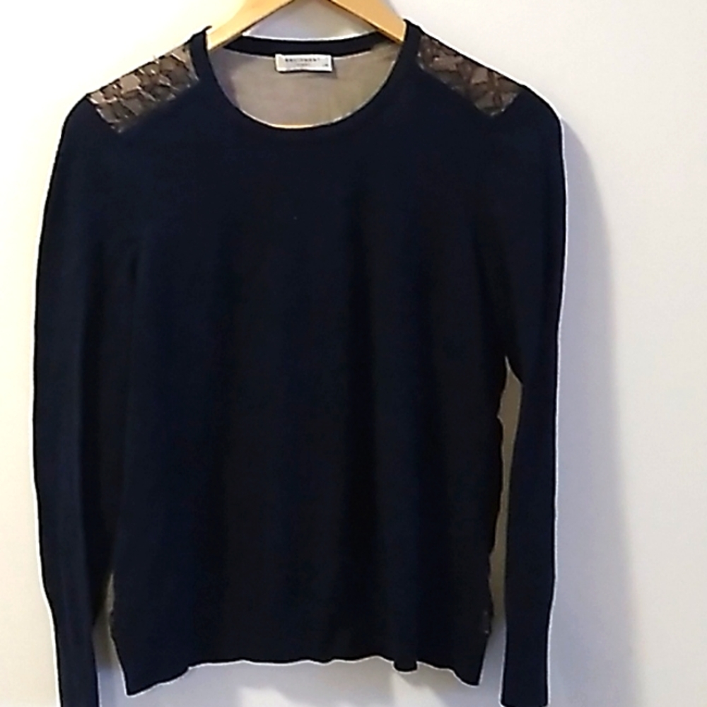 💖Host Pick💖 Equipment Femme 100% Wool Navy and Lace Sweater Size Large